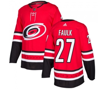 Adidas Hurricanes #27 Justin Faulk Red Home Authentic Stitched NHL Jersey