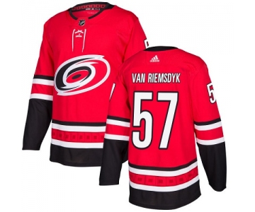 Adidas Hurricanes #57 Trevor Van Riemsdyk Red Home Authentic Stitched NHL Jersey