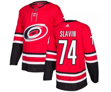 Adidas Hurricanes #74 Jaccob Slavin Red Home Authentic Stitched NHL Jersey