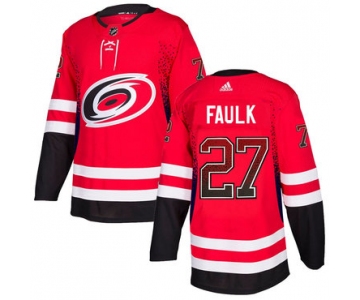 Men's Carolina Hurricanes #27 Justin Faulk Red Drift Fashion Adidas Jersey