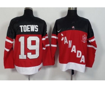 2014-15 Men's Team Canada #19 Jonathan Toews Red 100TH Anniversary Jersey