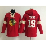 2014 Old Time Hockey Chicago Blackhawks #19 Jonathan Toews Red Hoodie