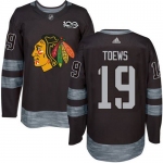 Blackhawks #19 Jonathan Toews Black 1917-2017 100th Anniversary Stitched NHL Jersey