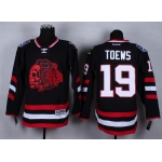 Chicago Blackhawks #19 Jonathan Toews 2014 Stadium Series Black With Red Skulls Jersey