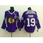 Chicago Blackhawks #19 Jonathan Toews 2014 Training Purple Jersey