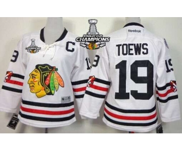 Chicago Blackhawks #19 Jonathan Toews 2015 Winter Classic White Kids Jersey W/2015 Stanley Cup Champion Patch