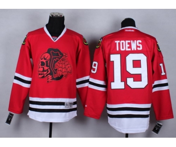 Chicago Blackhawks #19 Jonathan Toews Red With Red Skulls Jersey