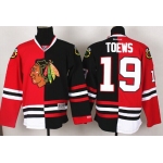 Chicago Blackhawks #19 Jonathan Toews Red/Black Two Tone Jersey