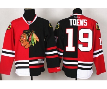 Chicago Blackhawks #19 Jonathan Toews Red/Black Two Tone Jersey