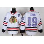 Chicago Blackhawks #19 Jonathan Toews White With Purple Jersey