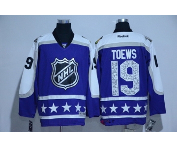 Men's Central Division Chicago Blackhawks #19 Jonathan Toews Reebok Purple 2017 NHL All-Star Stitched Ice Hockey Jersey