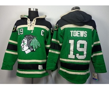 Old Time Hockey Chicago Blackhawks #19 Jonathan Toews Green Hoodie