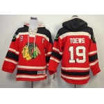 Old Time Hockey Chicago Blackhawks #19 Jonathan Toews Red Kids Hoodie