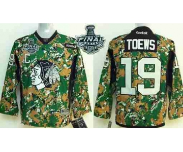 Youth Chicago Blackhawks #19 Jonathan Toews 2015 Stanley Cup 2014 Camo Jersey