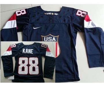 2014 Olympics USA #88 Patrick Kane Navy Blue Womens Jersey