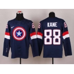 2015 Men's Team USA #88 Patrick Kane Captain America Fashion Navy Blue Jersey
