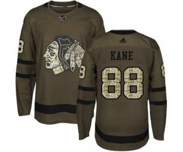 Adidas Blackhawks #88 Patrick Kane Green Salute to Service Stitched Youth NHL Jersey