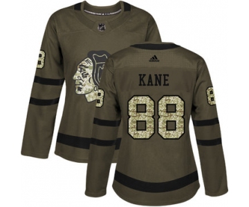 Adidas Chicago Blackhawks #88 Patrick Kane Green Salute to Service Women's Stitched NHL Jersey