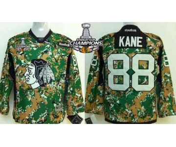 Chicago Blackhawks #88 Patrick Kane 2014 Camo Kids Jersey W/2015 Stanley Cup Champion Patch