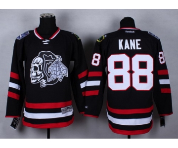 Chicago Blackhawks #88 Patrick Kane 2014 Stadium Series Black With Black Skulls Jersey