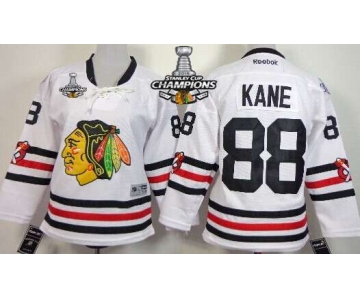 Chicago Blackhawks #88 Patrick Kane 2015 Winter Classic White Kids Jersey W/2015 Stanley Cup Champion Patch