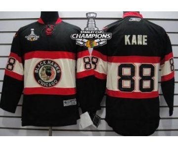 Chicago Blackhawks #88 Patrick Kane Black Third Kids Jersey W/2015 Stanley Cup Champion Patch