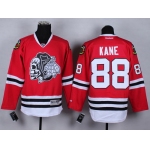 Chicago Blackhawks #88 Patrick Kane Red With Black Skulls Jersey