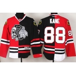 Chicago Blackhawks #88 Patrick Kane Red/Black Two Tone With Black Skulls Jersey