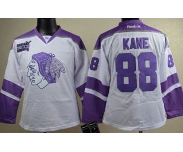 Chicago Blackhawks #88 Patrick Kane White Womens Fights Cancer Jersey