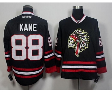 Men's Chicago Blackhawks #88 Patrick Kane Black The Indians Skulls Fashion Jersey