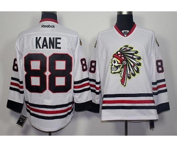 Men's Chicago Blackhawks #88 Patrick Kane White The Indians Skulls Fashion Jersey