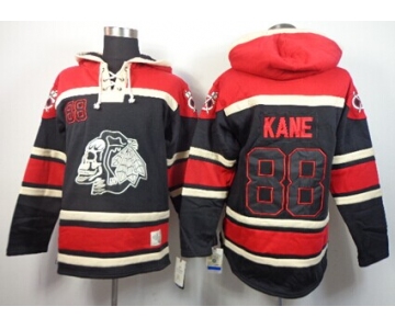 Old Time Hockey Chicago Blackhawks #88 Patrick Kane Black Ice Skulls Hoodie