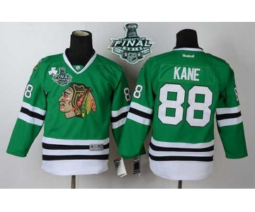 Youth Chicago Blackhawks #88 Patrick Kane 2015 Stanley Cup Green Jersey