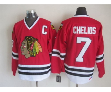 Chicago Blackhawks #7 Chris Chelios Red Throwback CCM Jersey