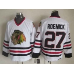 Chicago Blackhawks #27 Jeremy Roenick White CCM Vintage Throwback Jersey