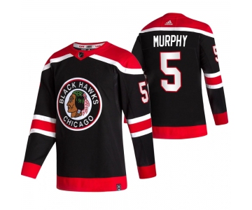 Chicago Blackhawks #5 Connor Murphy Black Men's Adidas 2020-21 Reverse Retro Alternate NHL Jersey