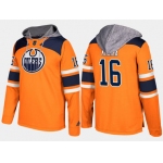 Adidas Edmonton Oilers 16 Jujhar Khaira Name And Number Orange Hoodie