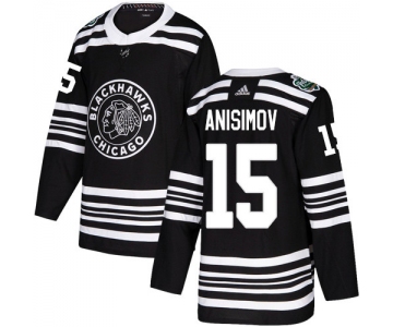 Adidas Blackhawks #15 Artem Anisimov Black Authentic 2019 Winter Classic Stitched NHL Jersey