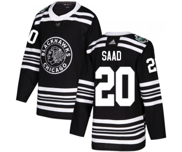 Adidas Blackhawks #20 Brandon Saad Black Authentic 2019 Winter Classic Stitched NHL Jersey