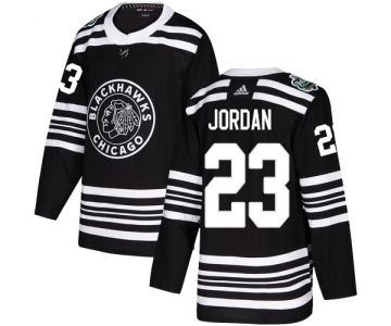Adidas Blackhawks #23 Michael Jordan Black Authentic 2019 Winter Classic Stitched NHL Jersey