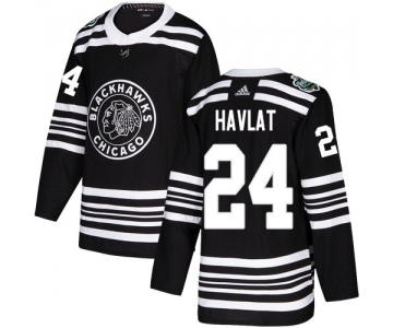 Adidas Blackhawks #24 Martin Havlat Black Authentic 2019 Winter Classic Stitched NHL Jersey