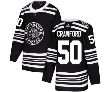 Adidas Blackhawks #50 Corey Crawford Black Authentic 2019 Winter Classic Stitched NHL Jersey