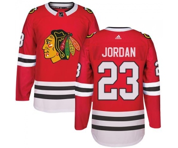 Adidas Chicago Blackhawks #23 Michael Jordan Red Home Authentic Stitched NHL Jersey