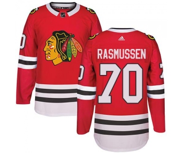Adidas Chicago Blackhawks #70 Dennis Rasmussen Red Home Authentic Stitched NHL Jersey