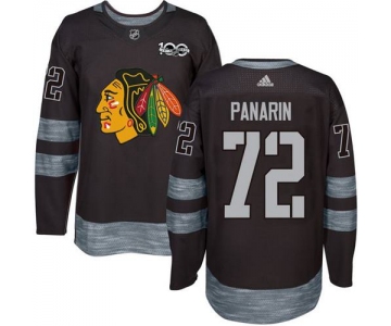 Blackhawks #72 Artemi Panarin Black 1917-2017 100th Anniversary Stitched NHL Jersey