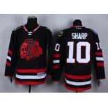 Chicago Blackhawks #10 Patrick Sharp 2014 Stadium Series Black With Red Skulls Jersey