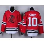 Chicago Blackhawks #10 Patrick Sharp Red With Red Skulls Jersey