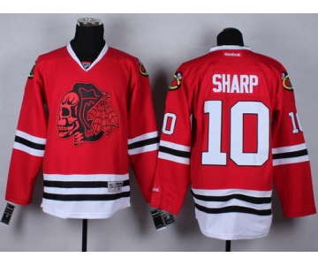 Chicago Blackhawks #10 Patrick Sharp Red With Red Skulls Jersey