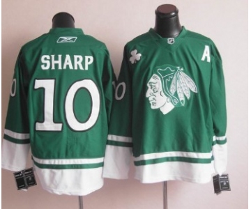 Chicago Blackhawks #10 Patrick Sharp St. Patrick's Day Green Jersey
