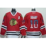 Chicago Blackhawks #10 Patrick Sharp USA Flag Fashion Red Jersey